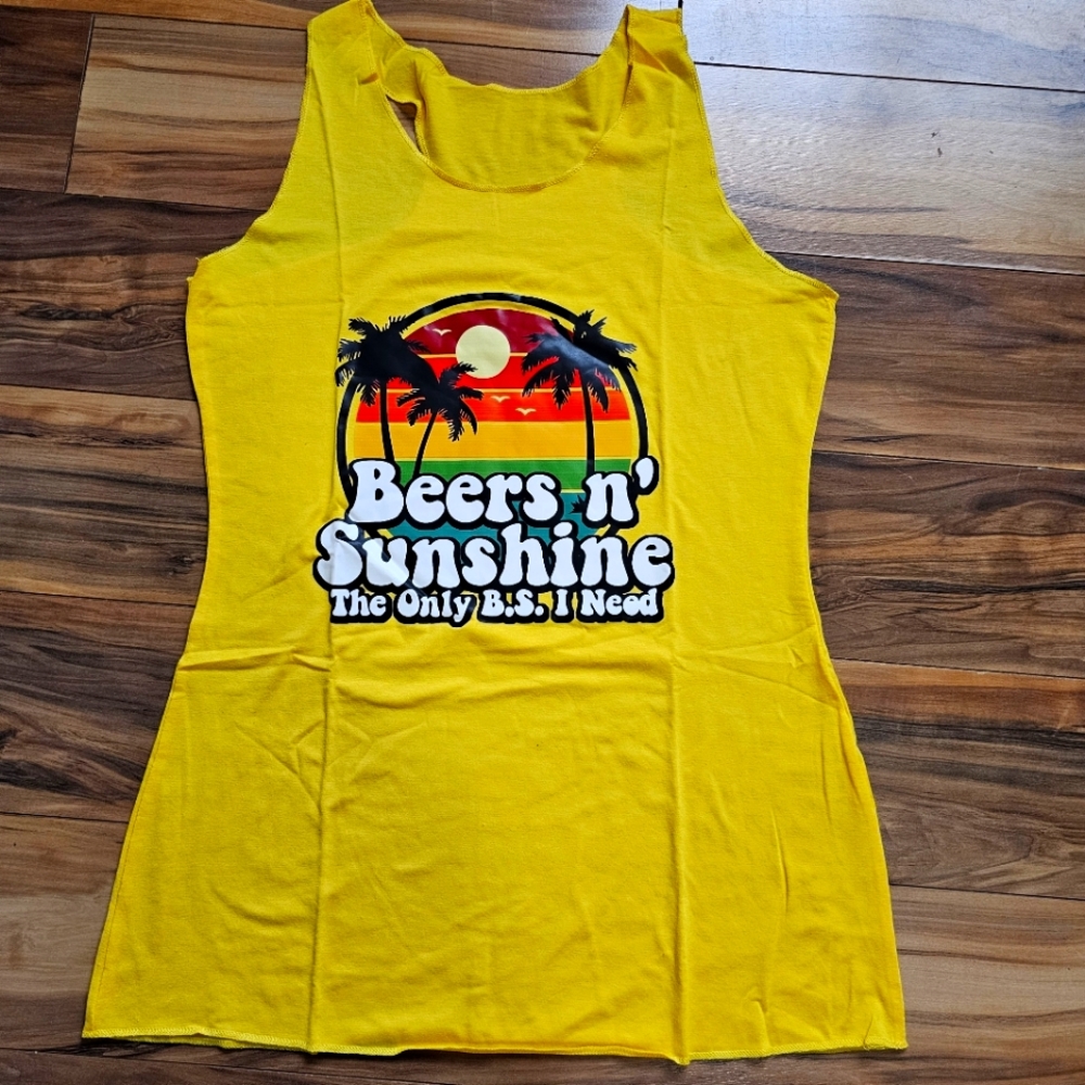 Beers n Sunshine only B.S I need Graphic Tank NEW